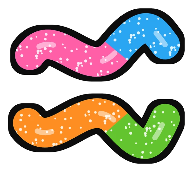 Sour gummy worms